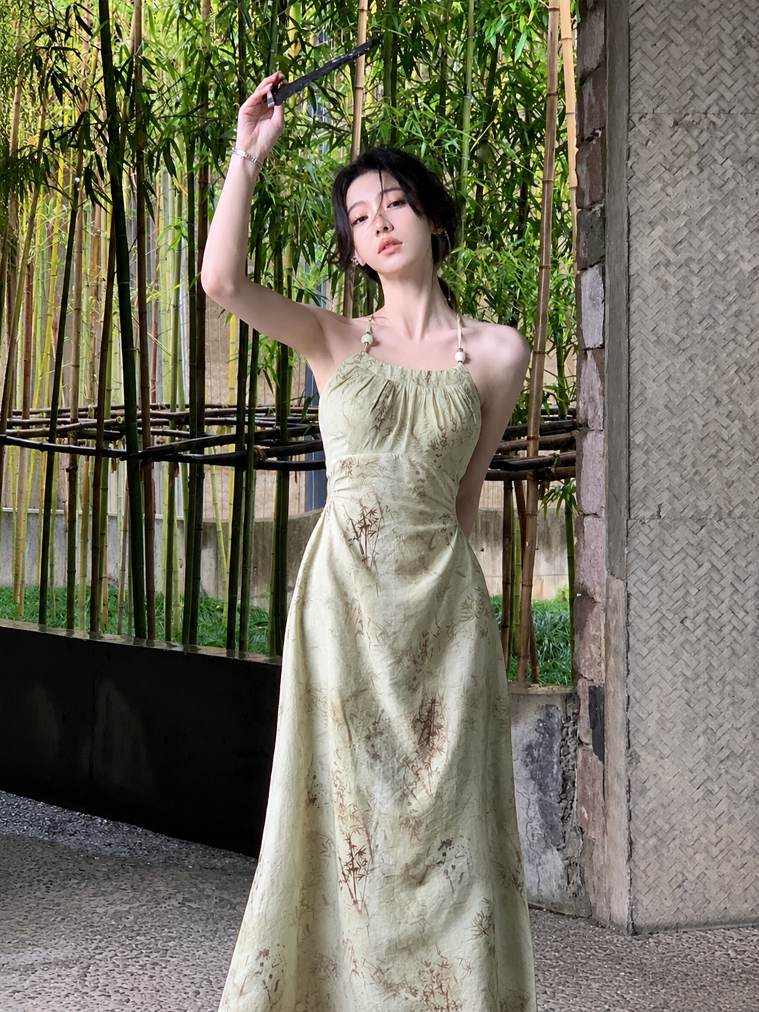 Bamboo Print Maxi Dress