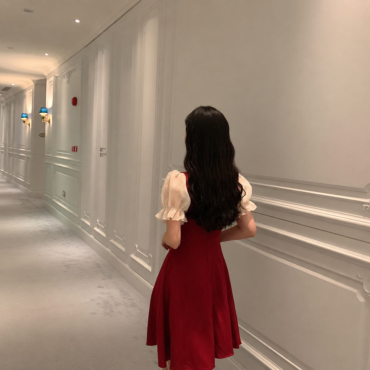 Puff-Sleeve Mini A-Line Dress