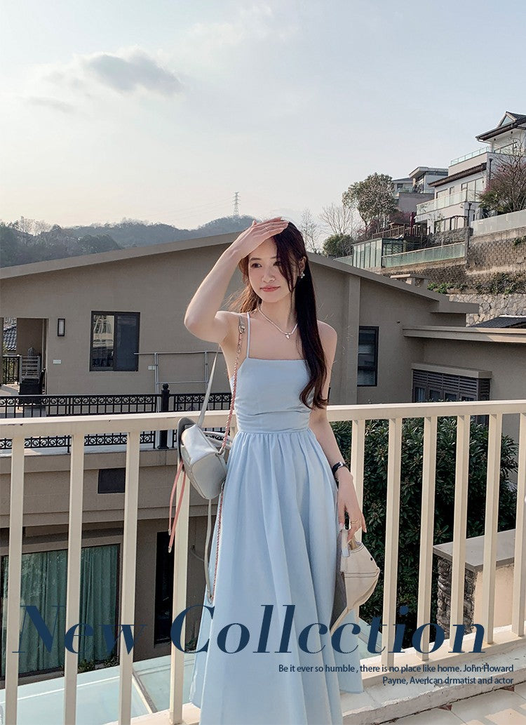 Lace-up Backless A - line Dress
