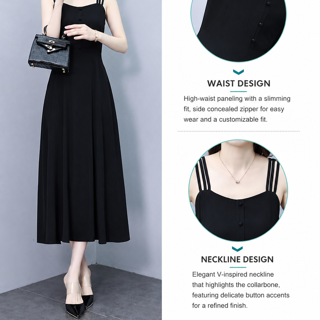 Triple Strap A-Line Dress