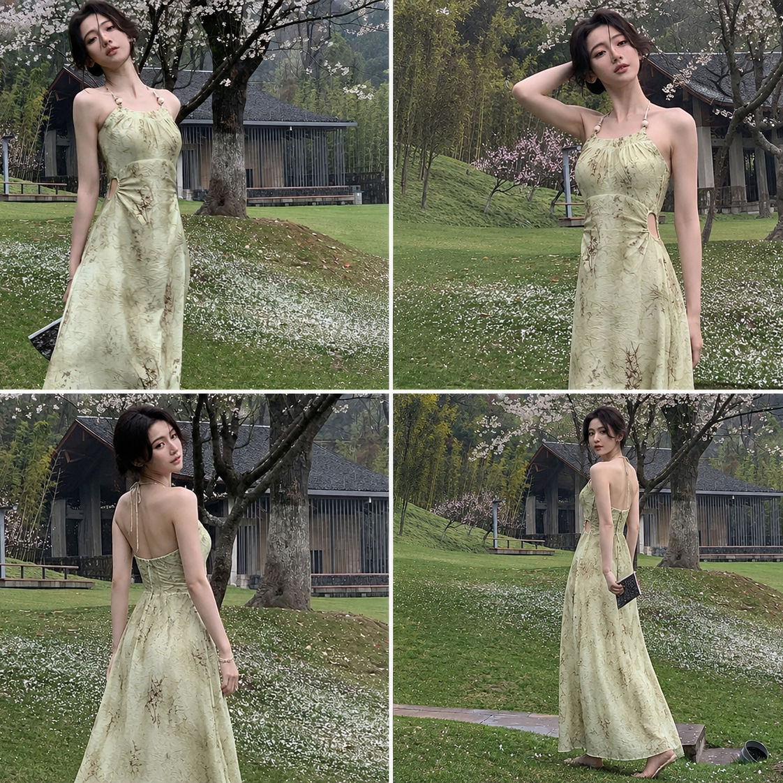 Bamboo Print Maxi Dress
