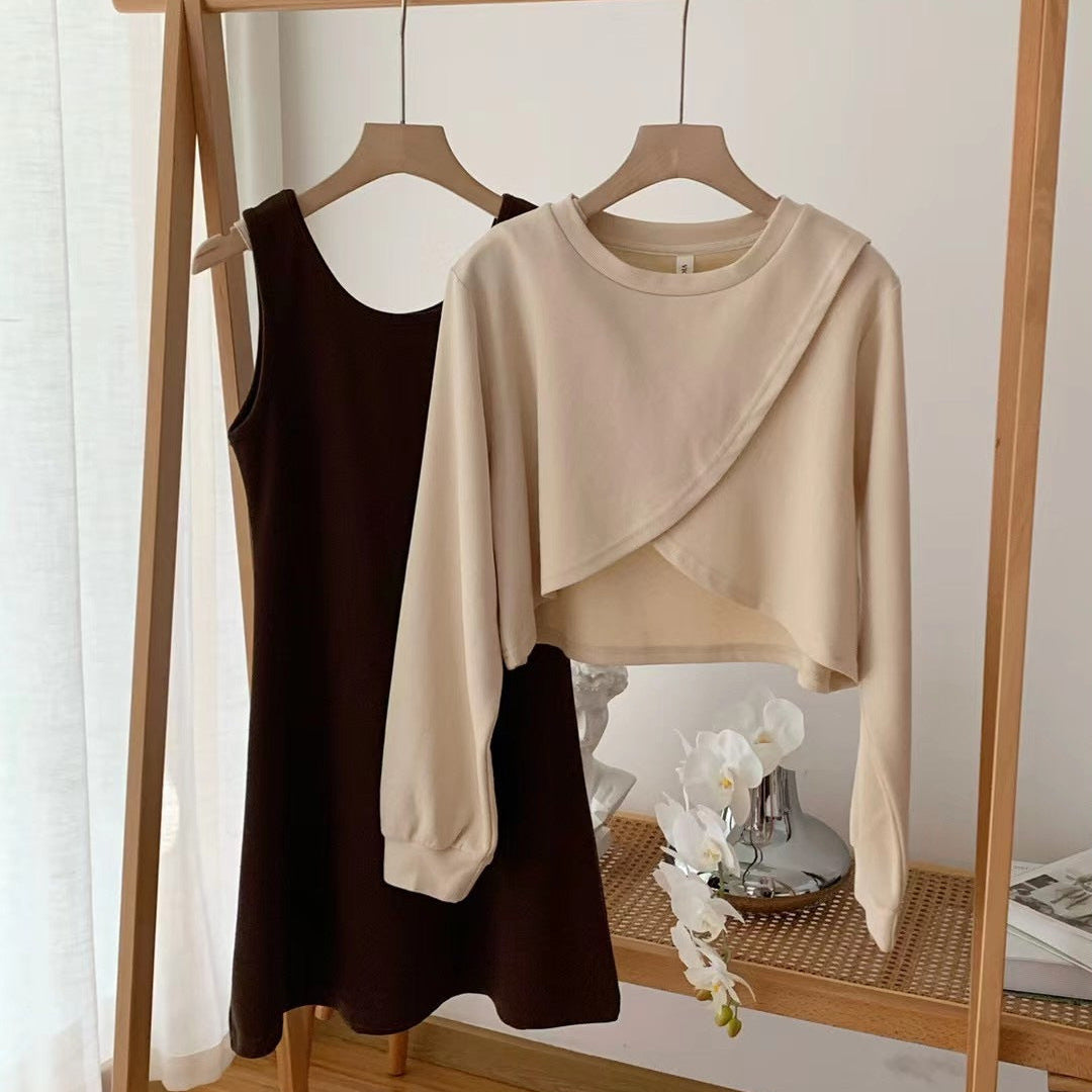 Crop Pullover Short Dress