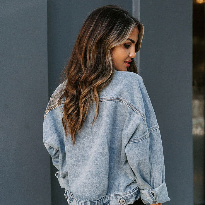 Leopard Luxe Denim Jacket