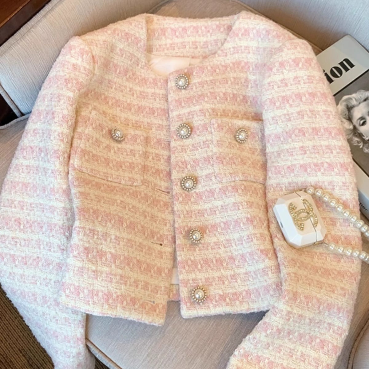 Blush Pearl Tweed Jacket
