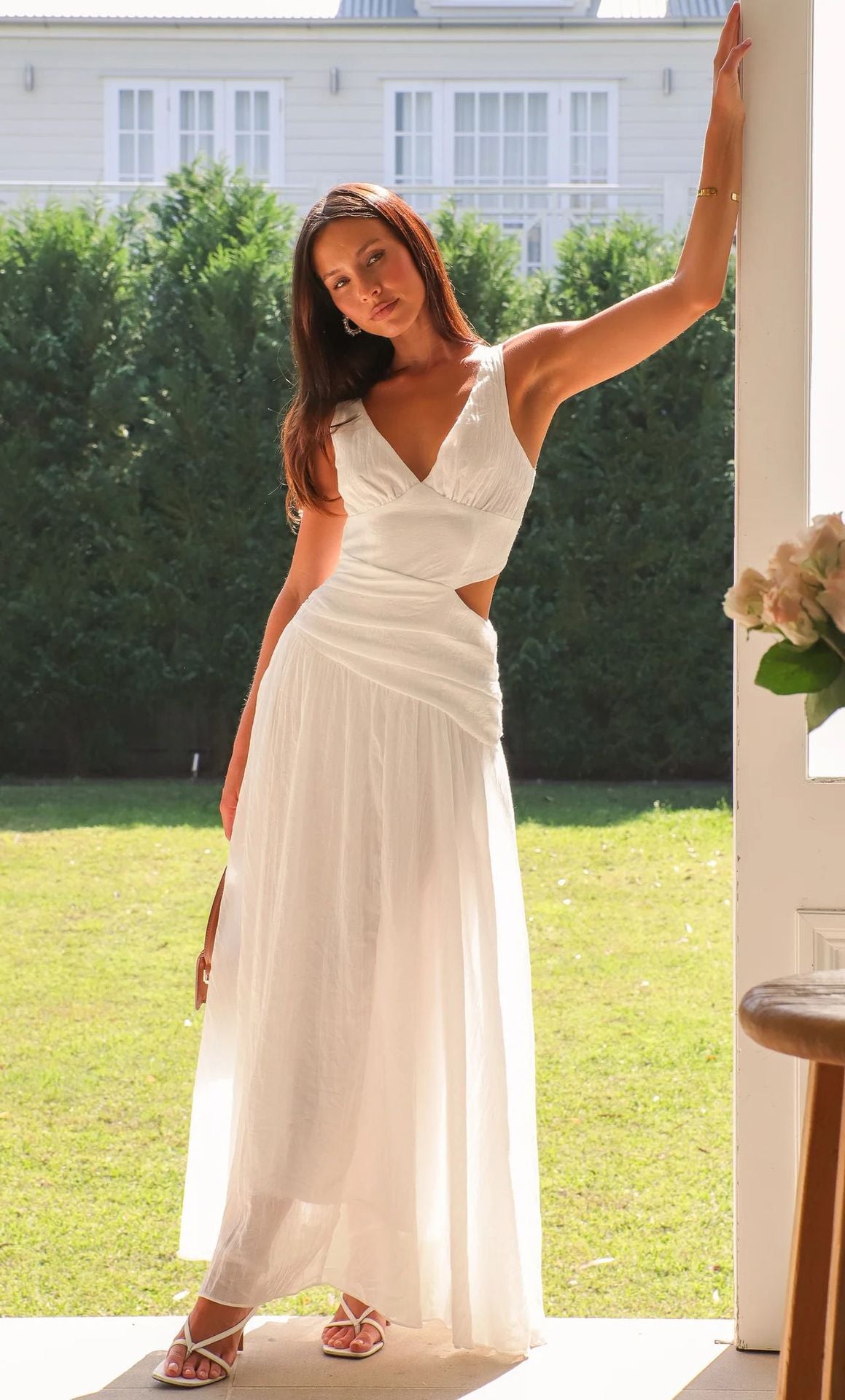 V neck Long Dress