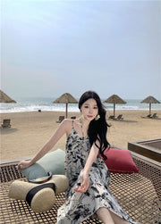 Black and White floral printed dress
