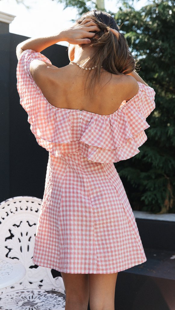 Off-Shoulder Ruffle Collar Dress