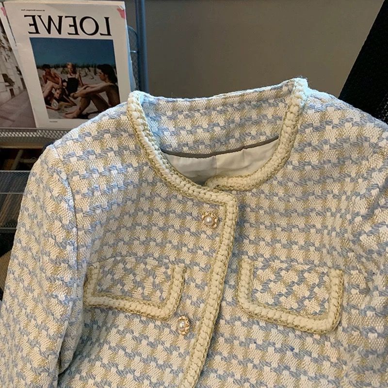 Azure Charm Tweed Jacket