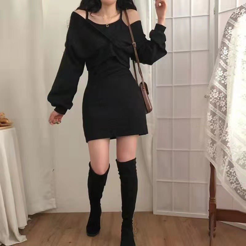 Bodycon off shoulder wrap dress