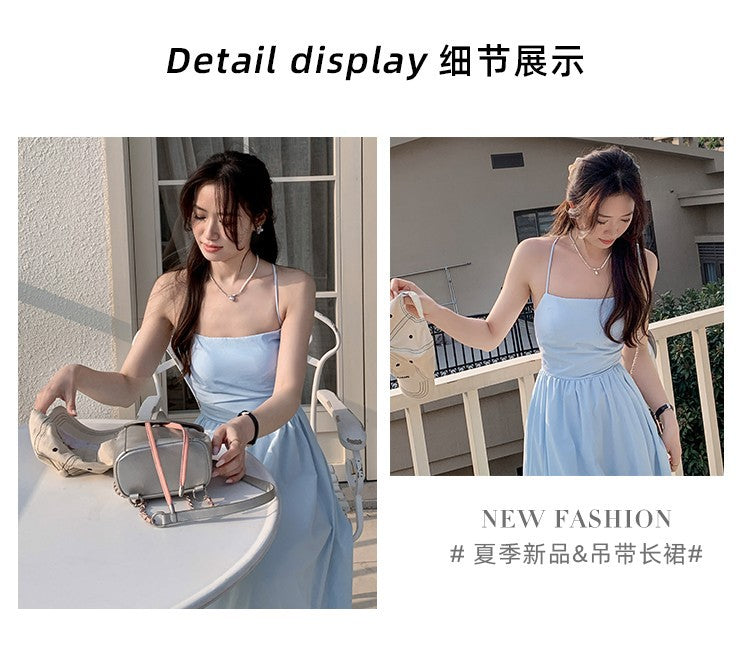 Lace-up Backless A - line Dress