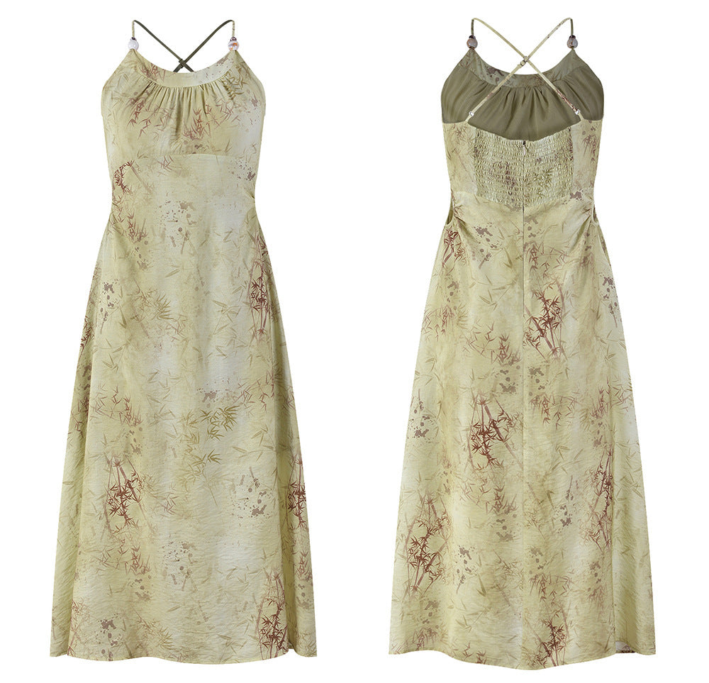 Bamboo Print Maxi Dress