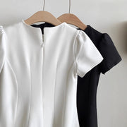 Short-sleeved A-line dress