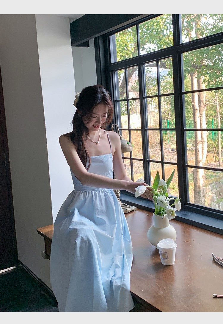 Lace-up Backless A - line Dress