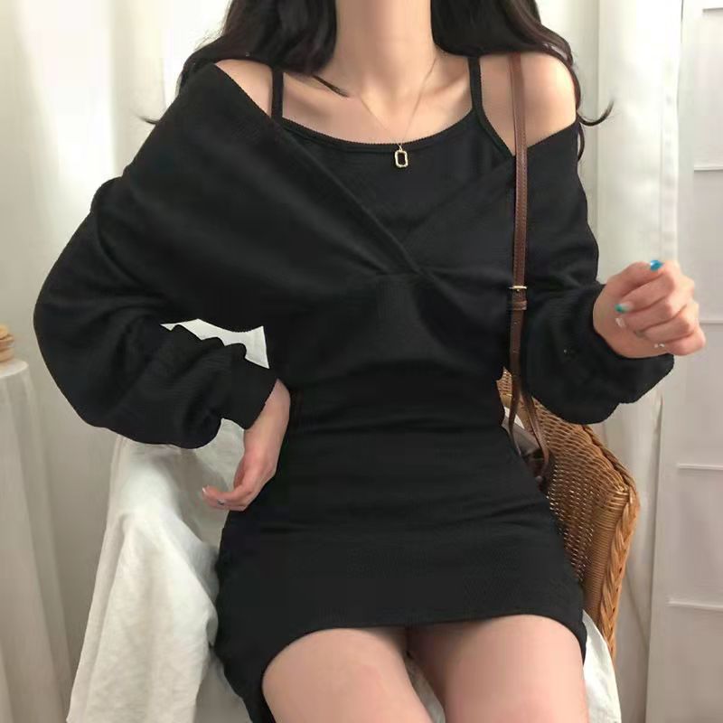 Bodycon off shoulder wrap dress