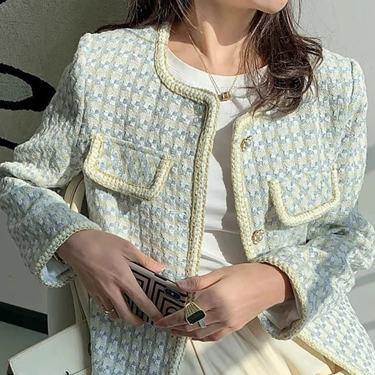 Azure Charm Tweed Jacket