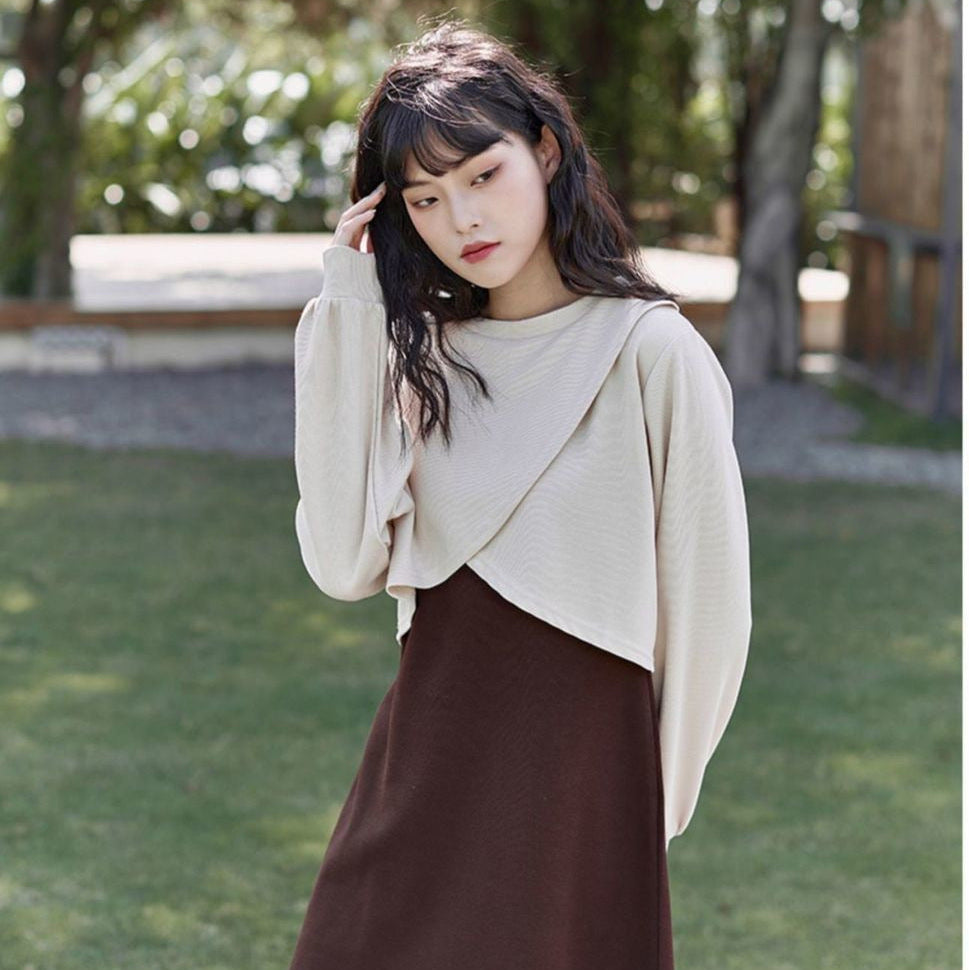 Crop Pullover Short Dress