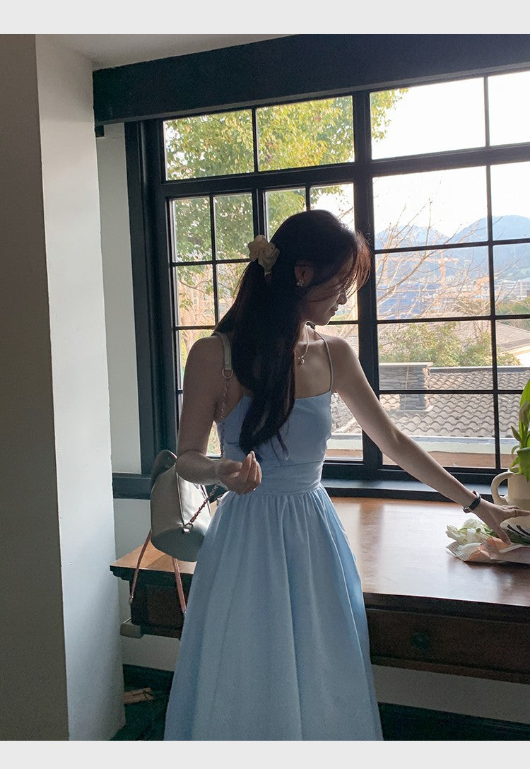 Lace-up Backless A - line Dress