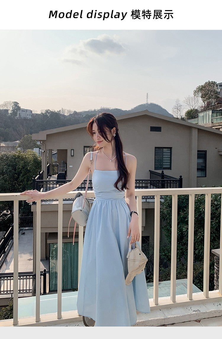Lace-up Backless A - line Dress