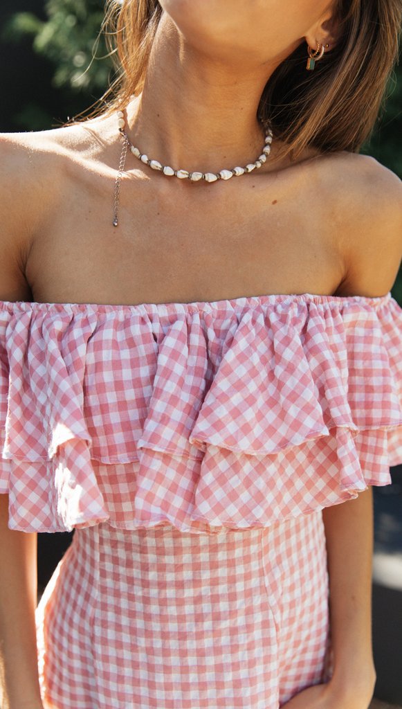 Off-Shoulder Ruffle Collar Dress