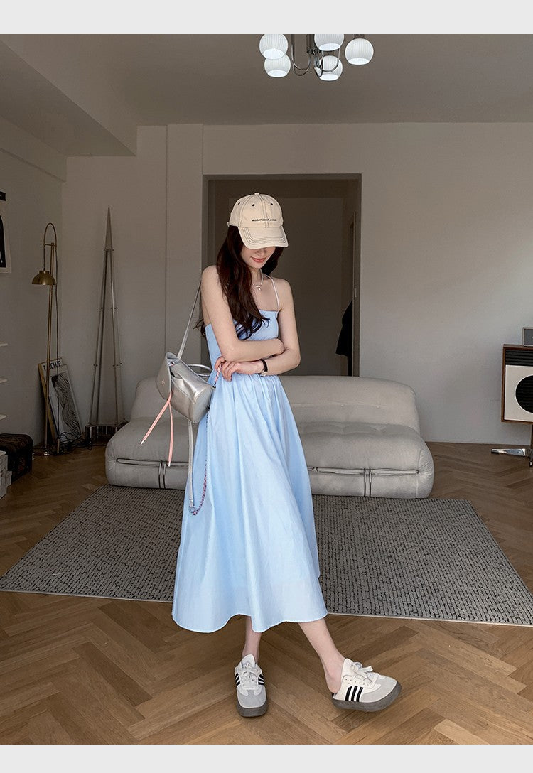 Lace-up Backless A - line Dress