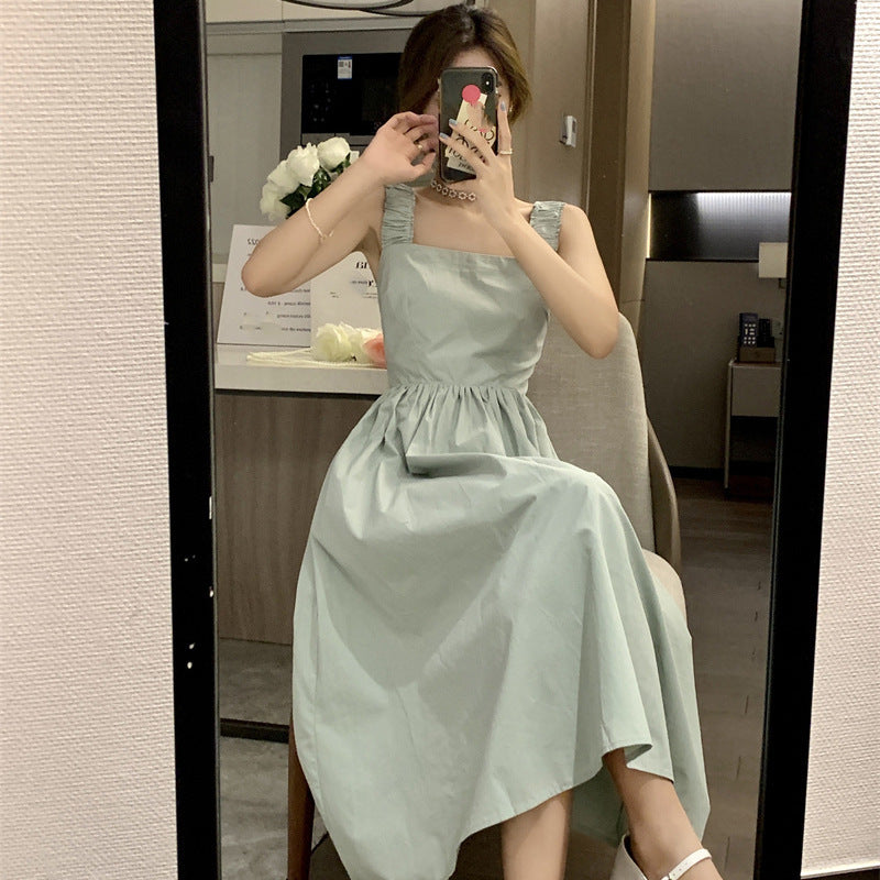 Square neck midi dress
