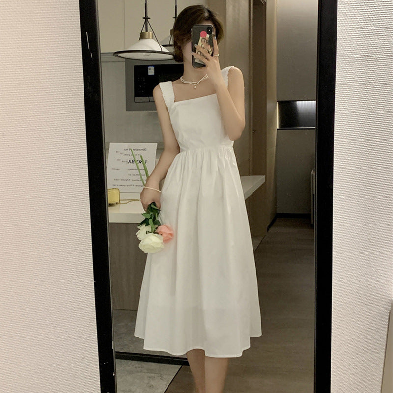 Square neck midi dress
