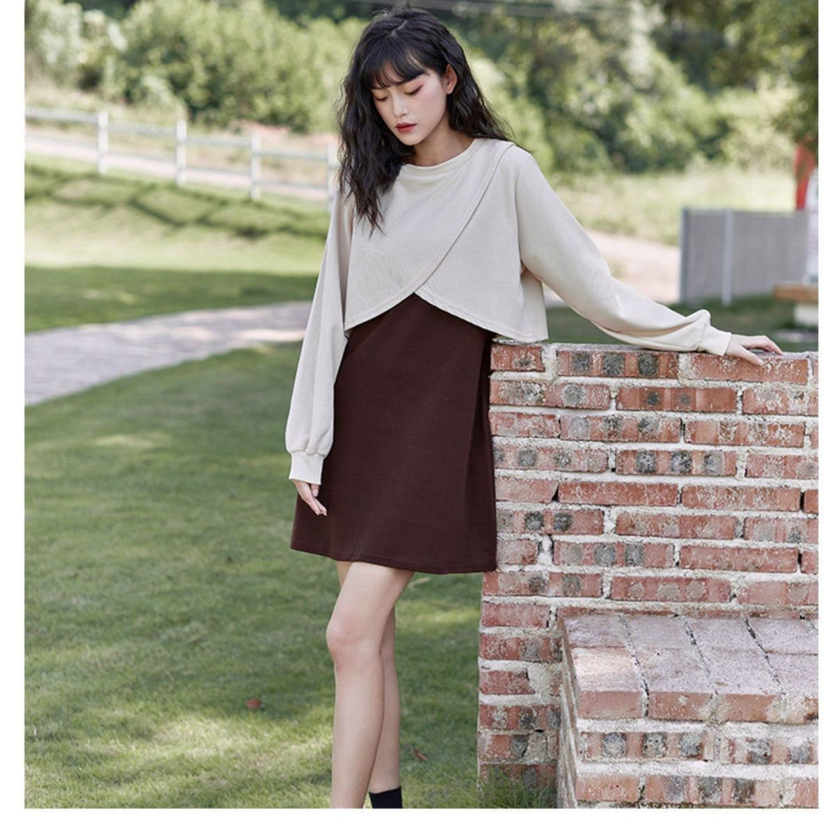 Crop Pullover Short Dress