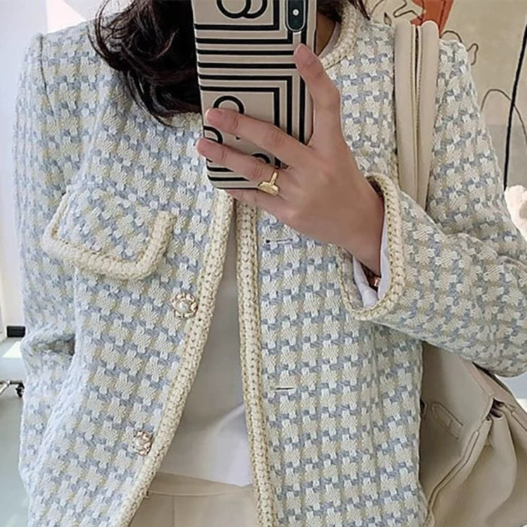 Azure Charm Tweed Jacket