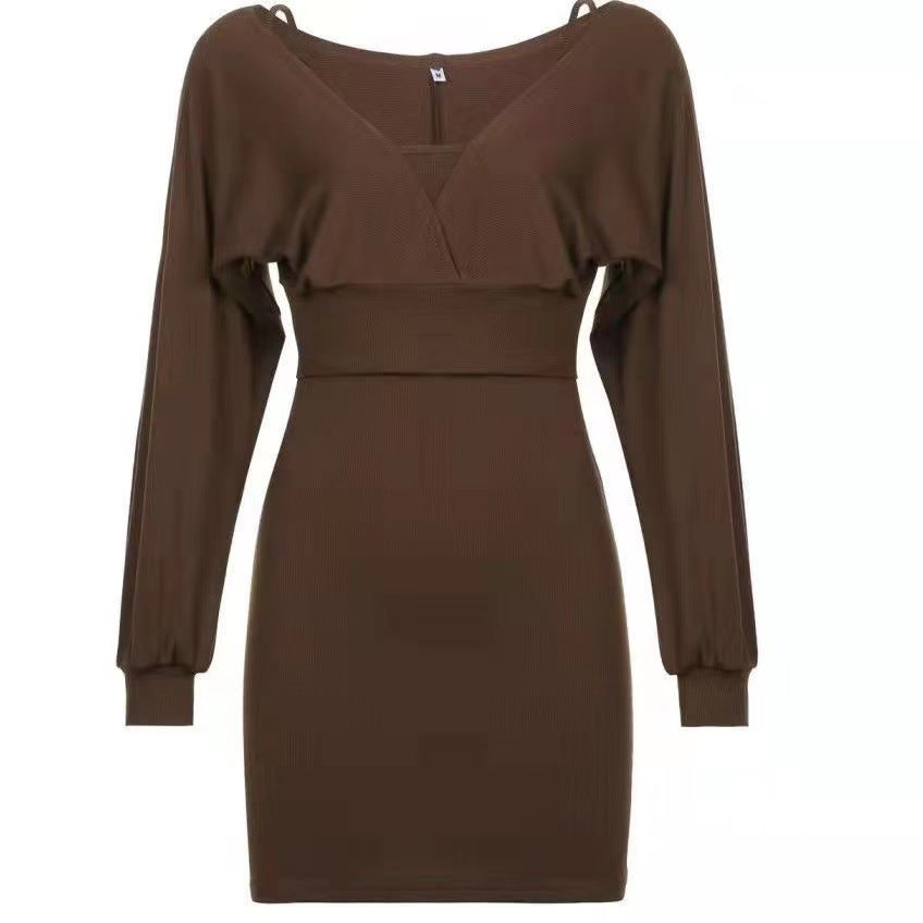 Bodycon off shoulder wrap dress