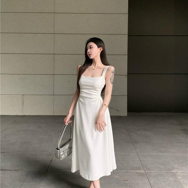 Sleeveless Square Neck Midi Dress