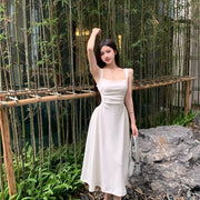 Sleeveless Square Neck Midi Dress