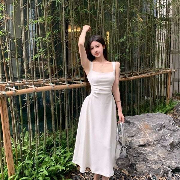 Sleeveless Square Neck Midi Dress