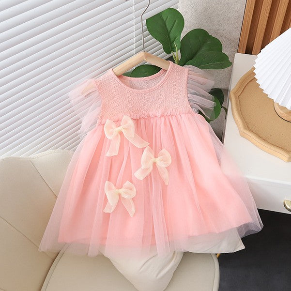 Flutter-Sleeve Tulle Dress