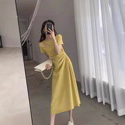 Cut-Out Draped Midi Dress