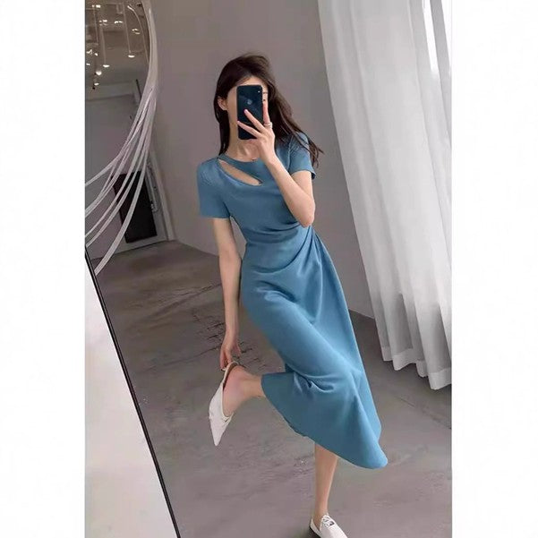 Cut-Out Draped Midi Dress