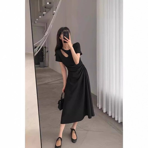 Cut-Out Draped Midi Dress