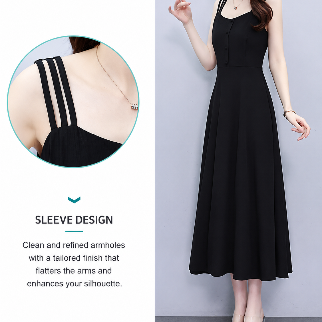 Triple Strap A-Line Dress