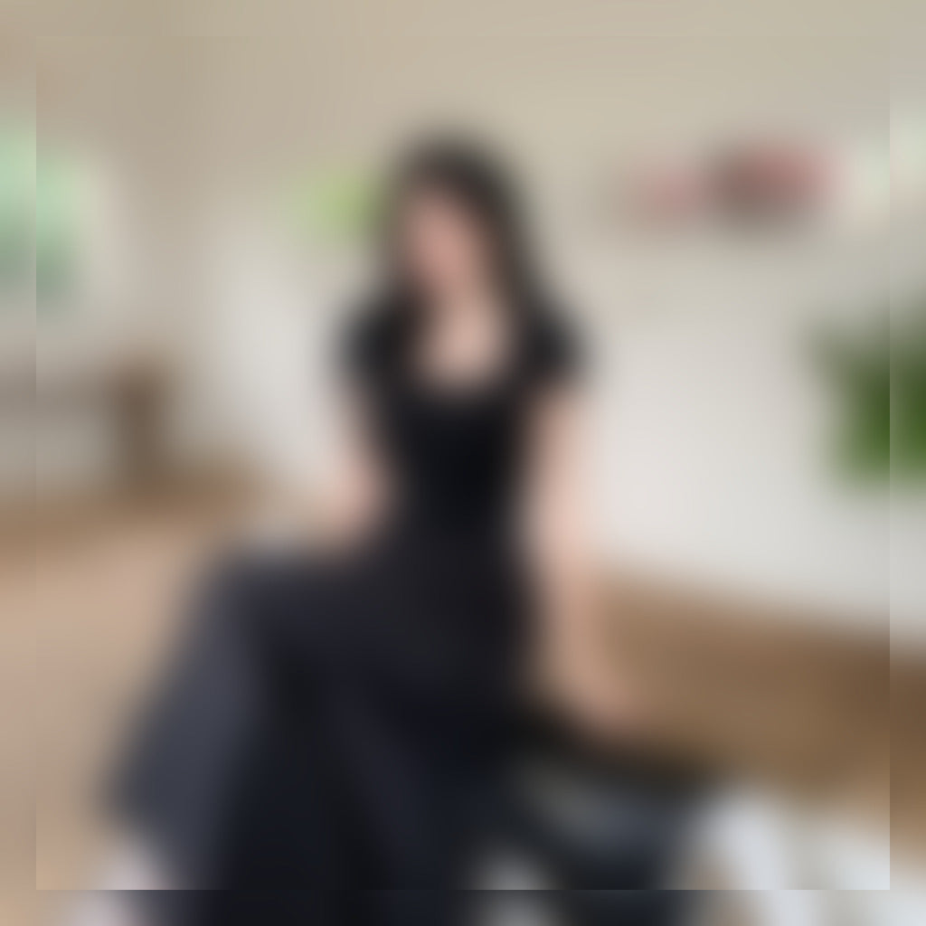 Black Square Neck Fit & Flare Maxi Dress view 2