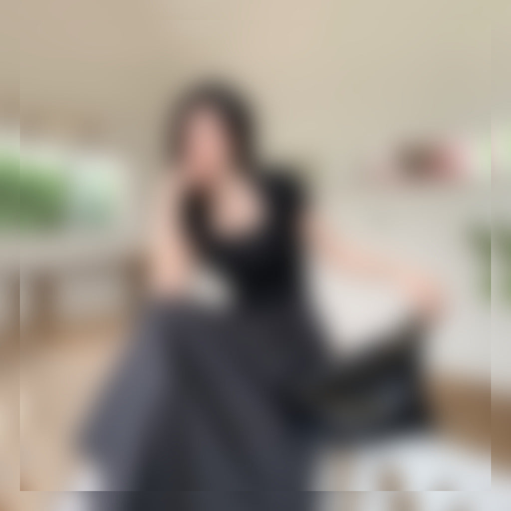 Black Square Neck Fit & Flare Maxi Dress view 3