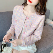 Blush Belle Tweed Cropped Jacket front view