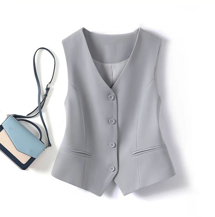 Luxe Tailored Vest Top in Grey