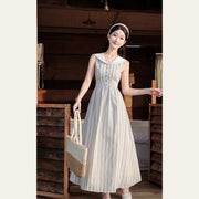 Striped Sailor Maxi Dress front view