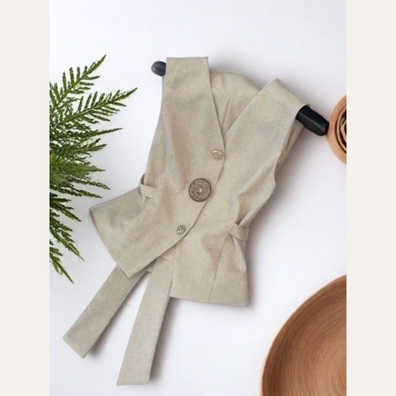 Ivory Muse Tailored Vest full product view