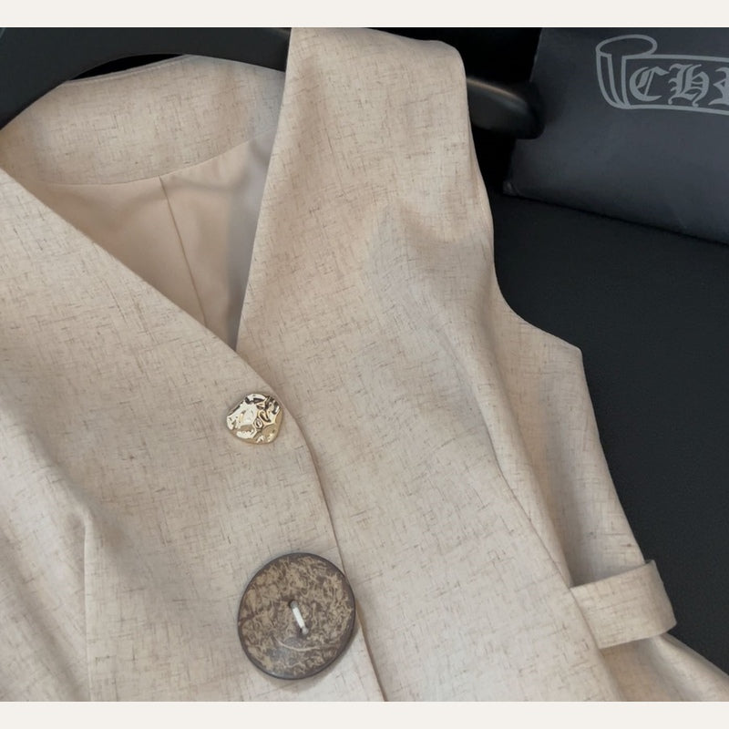 Ivory Muse Tailored Vest detail view