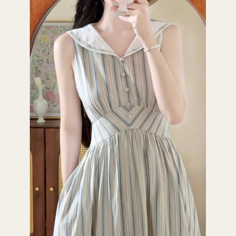 Striped Sailor Maxi Dress detail view